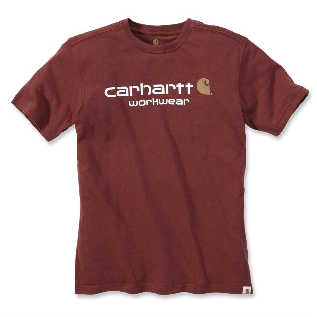 Футболка Carhartt Core Logo T-Shirt S/S - 101214 (Fired Brick Heather, M)