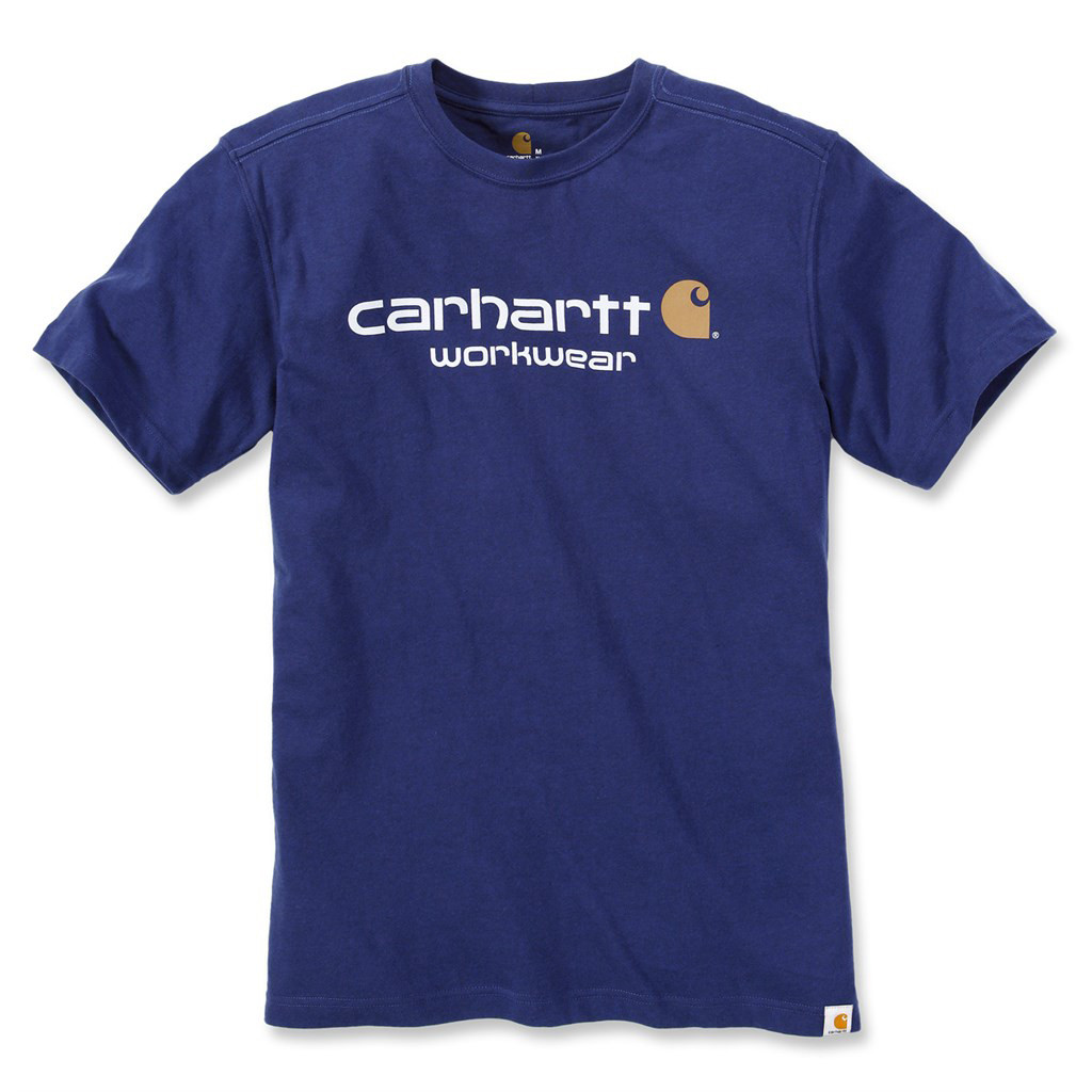 Футболка Carhartt Core Logo T-Shirt S/S - 101214 (Ink Blue Heather, S)
