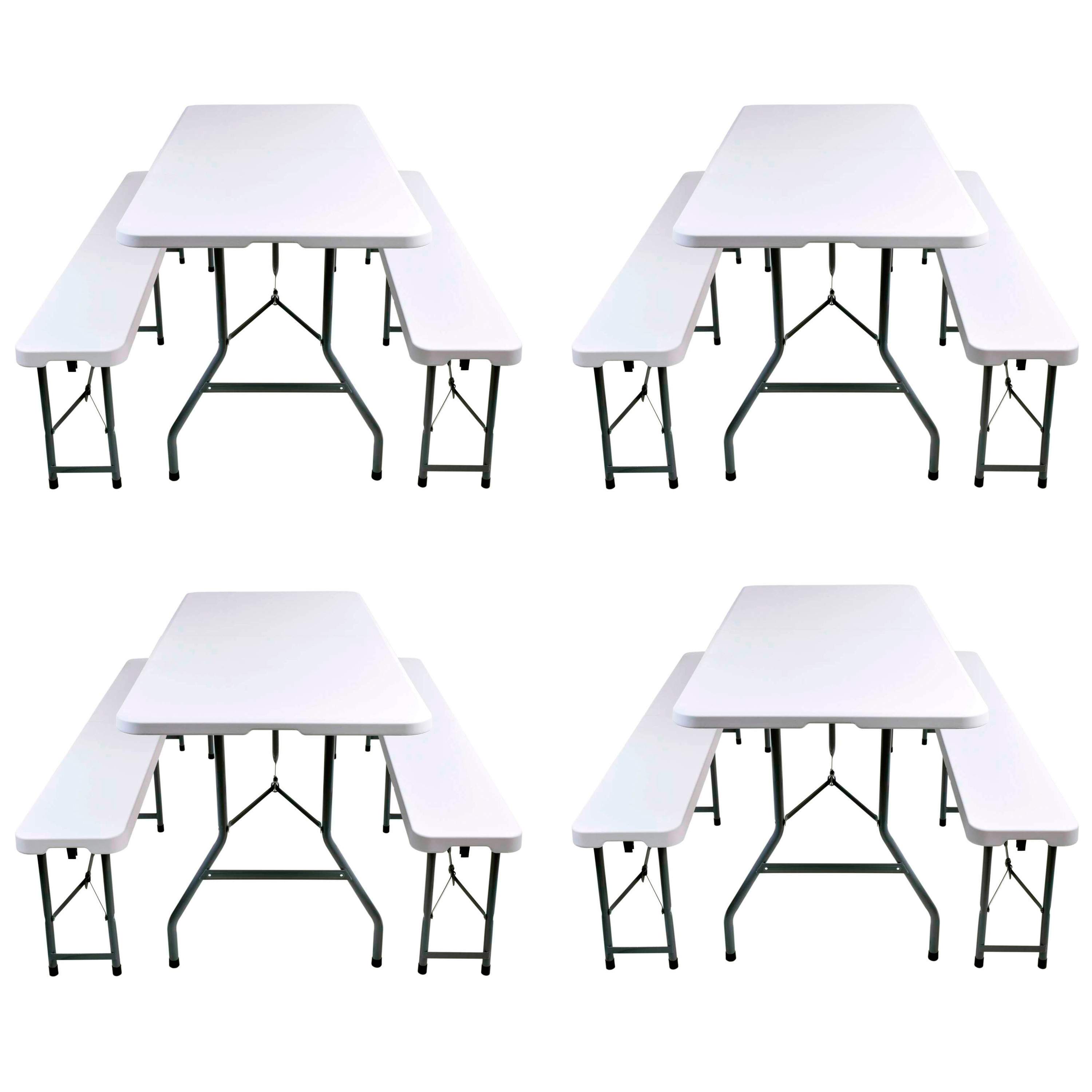 Набор складной мебели для дома, конференций, пикника CarryOn Etna 1.8 м белый (4 стола + 8 скамеек)