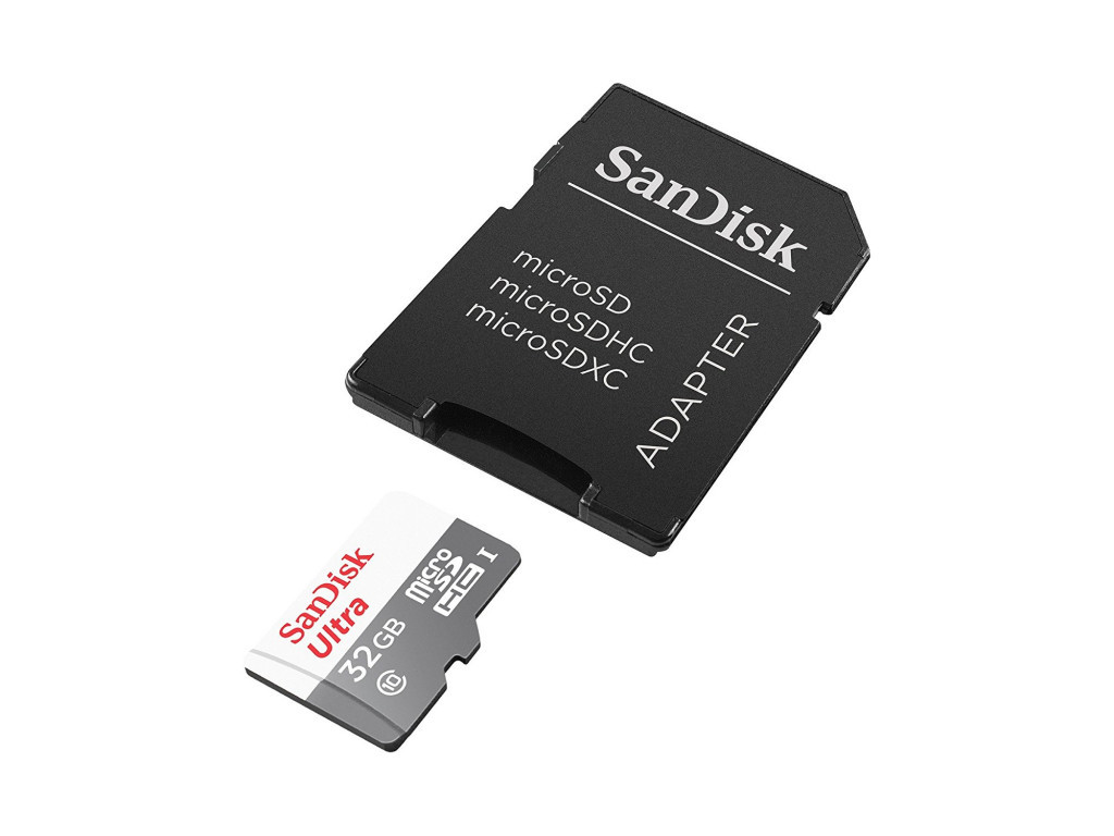 Карта памяти Sandisk 32GB microSDHC C10 UHS-I R48MB/s Ultra + SD Adapter