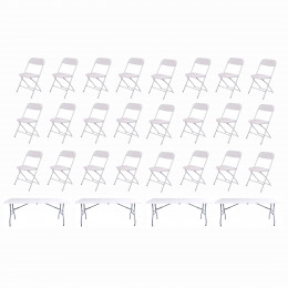 Набор складной мебели Rightmann Vista 1.8 м белый (4 стола + 24 стула)