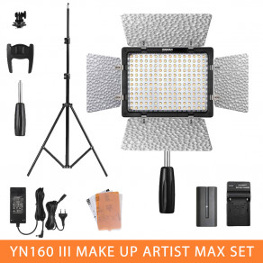 Набор света YN-160III Makeup Artist Max Set (YN-160III, стойка, аккумулятор, зарядное, питание от сети)