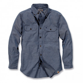 Рубашка Carhartt L/S Fort Solid Shirt - S202 (Denim Blue Chambray, S)