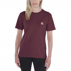 Футболка женская Carhartt WK87 Workwear Pocket T-Shirt - 103067 (Deep Wine, S)