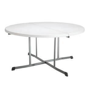 Складной круглый стол-книжка LIFETIME 25402 (152 x 76 см) Белый/Серый
