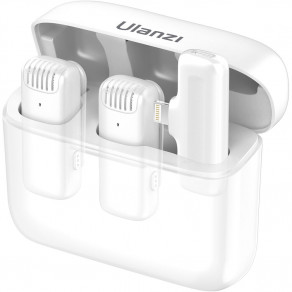 Микрофонная радиосистема Ulanzi J12 White для смартфонов Apple Lightning (приемник + 2 микрофона)