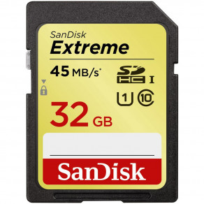 Карта памяти SanDisk Extreme SDHC 32GB Class 10 (SDSDX-032G-X46)