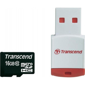 Карта памяти Transcend microSDHC 16GB Class 10 + reader