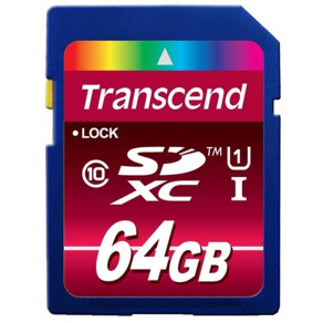 Карта памяти Transcend Premium SDXC 64GB Class 10 UHS-I (TS64GSDU1)