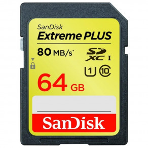 Карта памяти SanDisk Extreme Plus SDXC 64GB Class 10 UHS-I (SDSDXS-064G-X46)