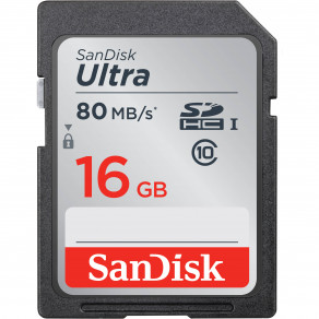 Карта памяти SDHC SanDisk Ultra 16GB (R80) (SDSDUNC-016G-GN6IN)