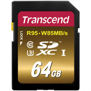 Карта памяти Transcend Ultimate SDXC 64GB Class 10 UHS-I U3 (TS64GSDU3X)