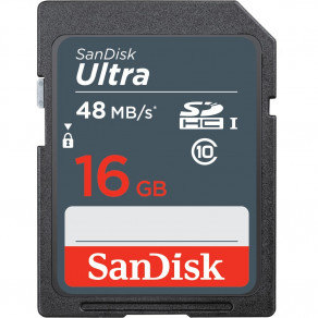 Карта памяти Sandisk Ultra SDHC 16Gb Class 10 UHS-I