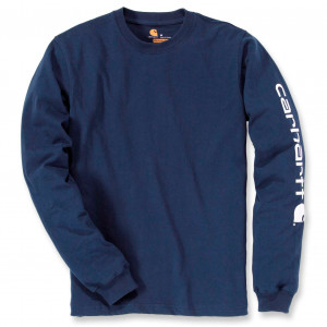 Футболка с длинным рукавом Carhartt Sleeve Logo T-Shirt L/S - EK231 (Navy)