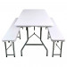 Набор складной мебели для дома, конференций, пикника CarryOn Etna 1.8 м белый (стол + 2 скамьи)
