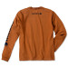 Футболка с длинным рукавом Carhartt Sleeve Logo T-Shirt L/S - EK231 (Carhartt Brown, XL)