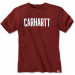 Футболка Carhartt Block Logo T-Shirt S/S - 103203 (Fired Brick Heather, M)