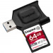 Карта памяти SD Kingston Canvas React Plus 64GB UHS-II, U3, V90 (R300/W260) + USB-кардридер