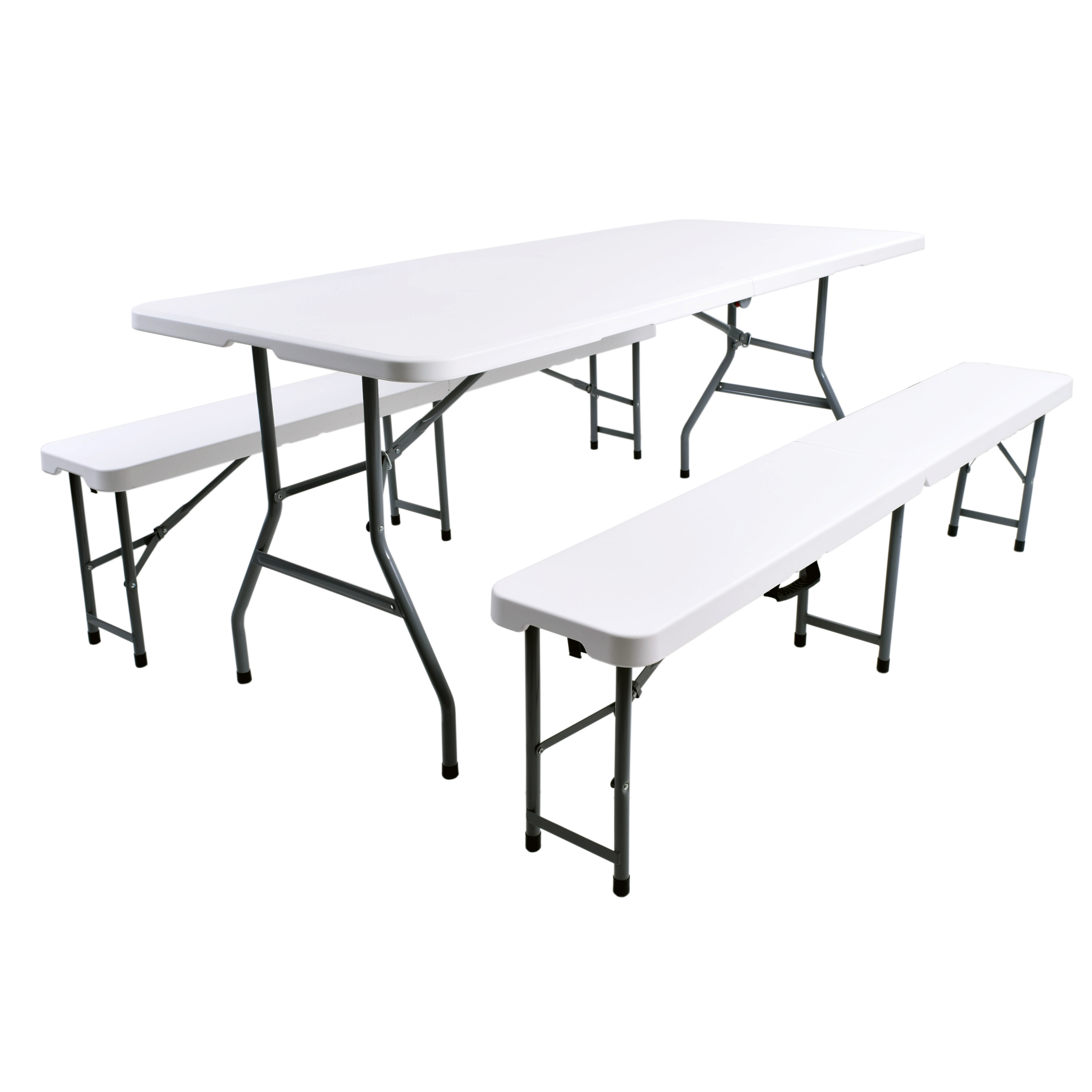 Набор складной мебели Rightmann Vista 1.8 м белый (стол + 2 скамьи)