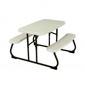 Набір складних дитячих меблів LIFETIME 280094 Білий/Сірий (стіл+2 лави)