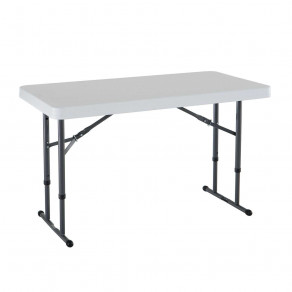 Складной стол с регулировкой по высоте LIFETIME 80160 (122 x 61 x 61 - 91 см) Белый/Серый