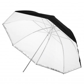 Зонт на отражение и просвет Mircopro UB-007 100 см (черный,серебристый,полупрозрачный)