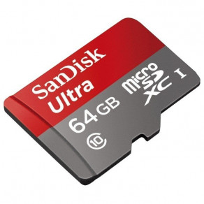Карта памяти SanDisk 64GB microSDHC C10 UHS-I R48MB/s Ultra + SD
