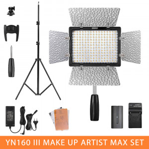 Набір світла YN-160III Makeup Artist Max Set (YN-160III, стійка, акумулятор, зарядне, живлення від мережі)