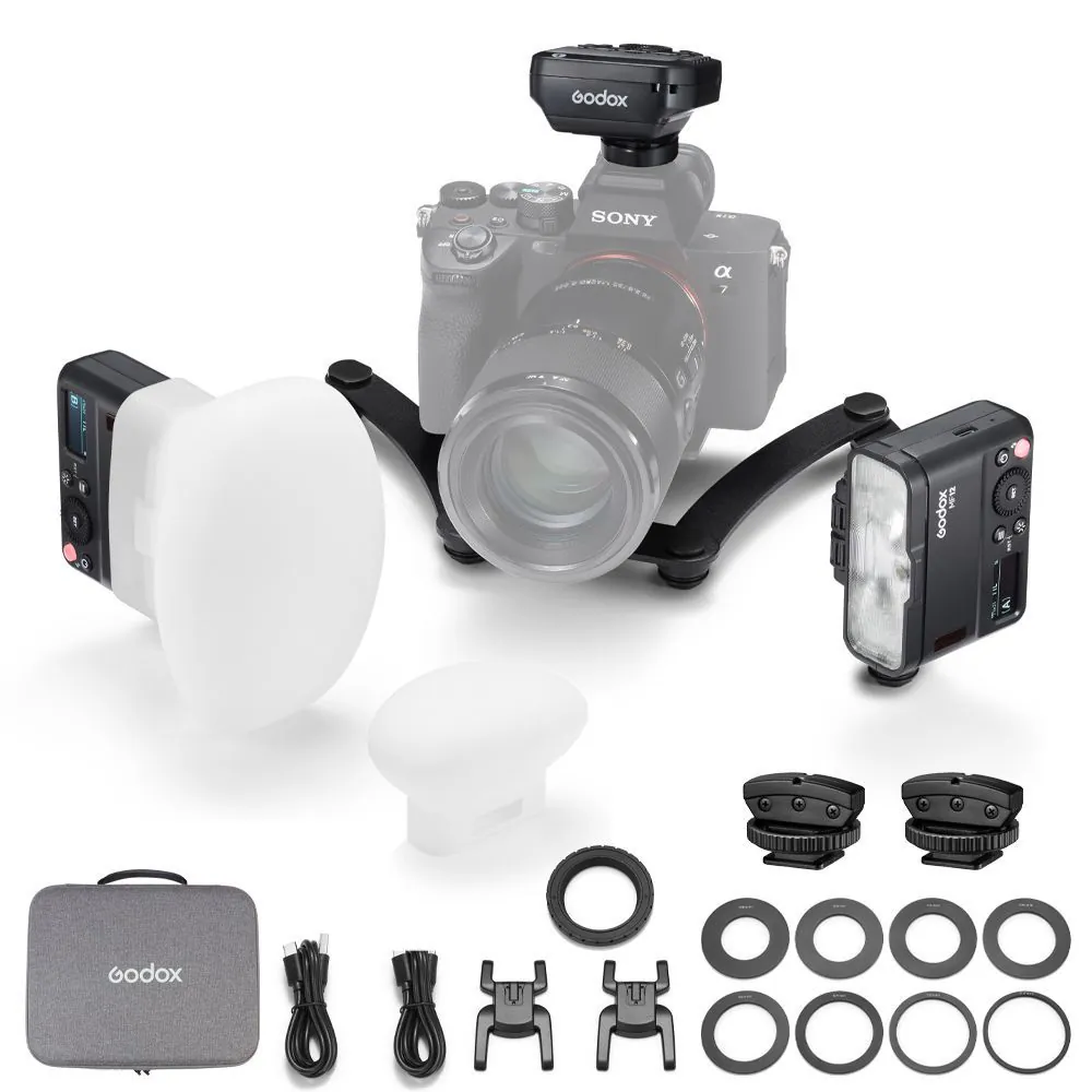 Спалах для макрозйомки Godox MF12-DK2 біполярний для Sony
