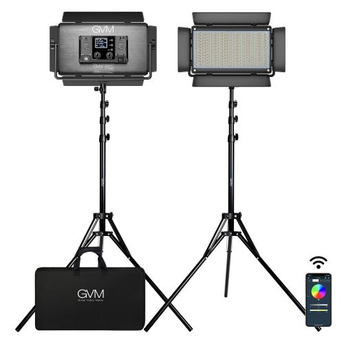 Набір відеосвітла GVM 1500D LED 3200-5600K RGB на 2 освітлювачі