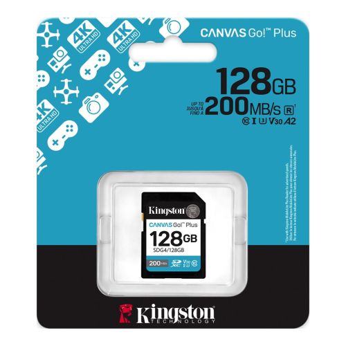 Карта пам'яті SD Kingston Canvas Go! Plus Gen4 128GB UHS-I, U3, V30 R200/W100
