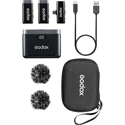 Мікрофонна радіосистема Godox WES2 Kit2 для мобільних пристроїв USB-C (приймач + 2 мікрофони)